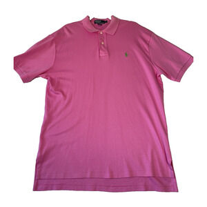 Polo Ralph Lauren Polo Shirt Mens Large L Casual Golf Short Sleeve Dark Pink
